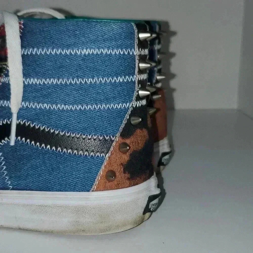 Vans SK8-HI Tartan Daze Multi Plaid Spike Sneakers Men's Size 7.5 Women's Size 9 - Picture 5 of 13